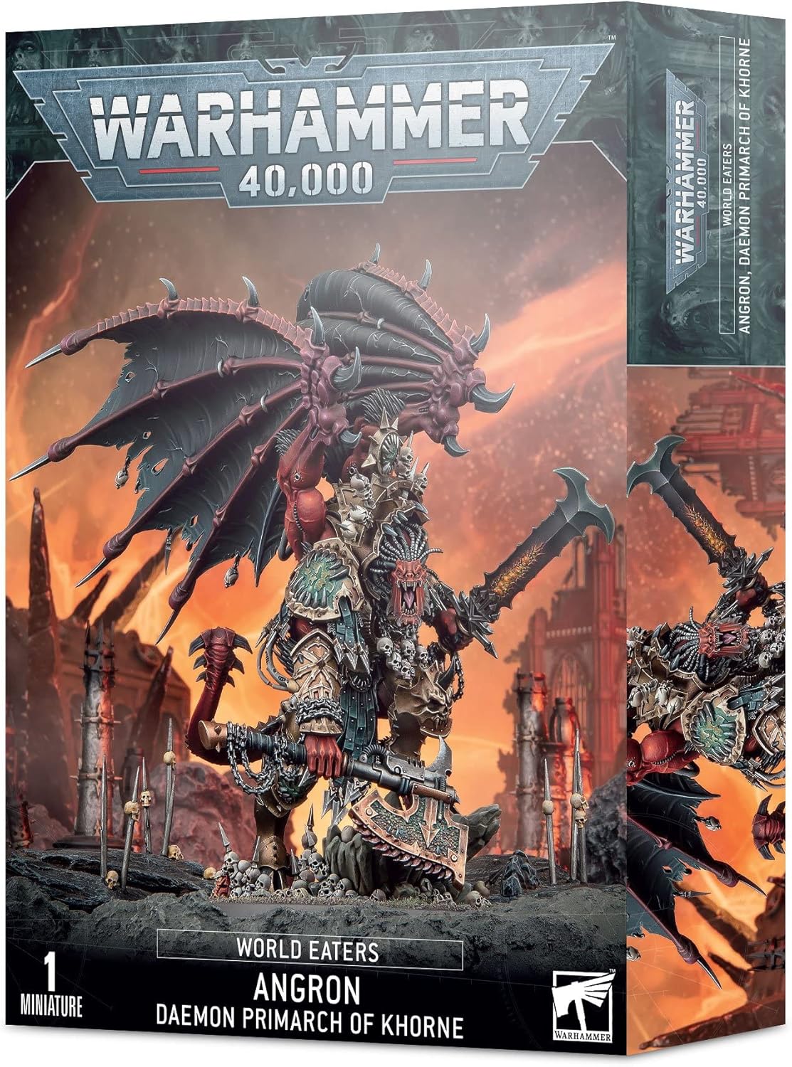 Games Workshop Warhammer 40k - Space Marine Chaos World Eaters Angron, Primark Demon of Khorne