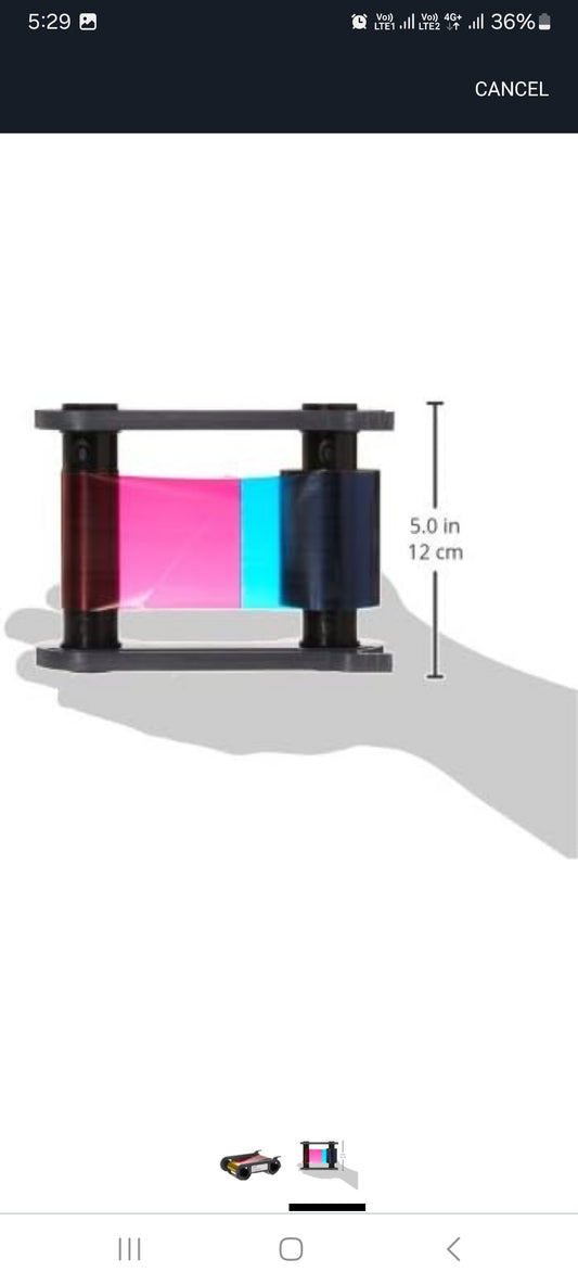 Evolis Consumables, YMCKO Color Ribbon, Primacy Compatible, 300 Prints 1 Roll R5F008AAA
